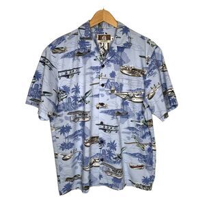 Vintage Kalaheo Aviation Camp Shirt Mens Size M Hawaiian Seaplane Short Sleeve